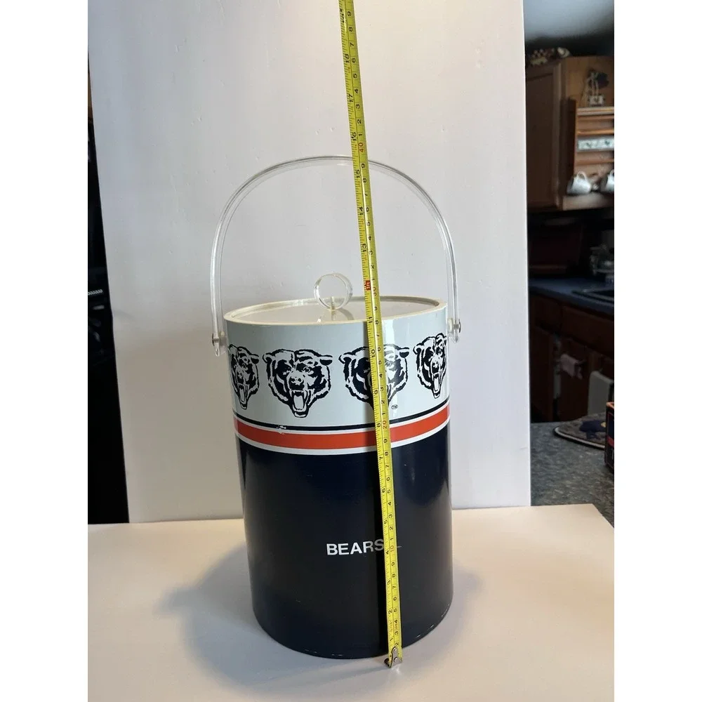 RARE Vintage 1980s Chicago Bears SheltonWare Towle ICE BUCKET-bar-Man cave-12